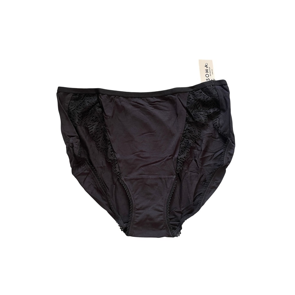 Soma Embraceable Enchanting Lace High Leg Briefs Black 570310793 Large NWT